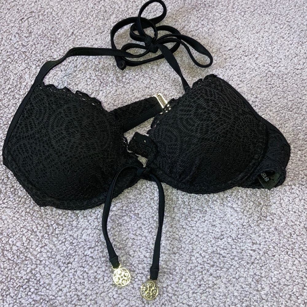 Black lace bathing suit top